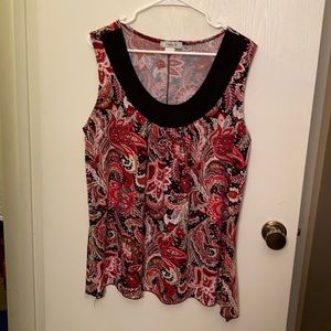 Only 9 3X Red Paisley Tank Top